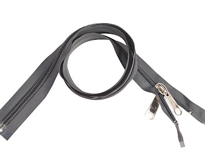 ESVO zip-fastener 10 mm with open end charcoal, 200 cm / 78.7 inch