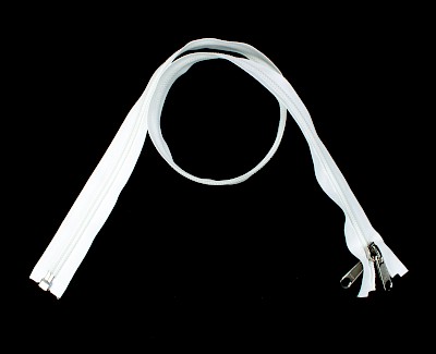 YKK zip-fastener 10 mm with open end white, 500 cm / 196.9 inch