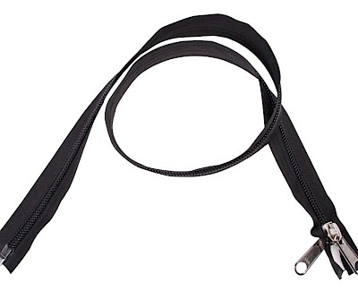 YKK zip-fastener 10 mm with open end black, 100 cm / 39.4 inch