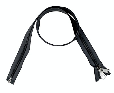 YKK zip-fastener 10 mm with open end black, 100 cm / 39.4 inch