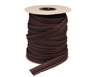 YKK zipper tape 10 mm closed end, brown