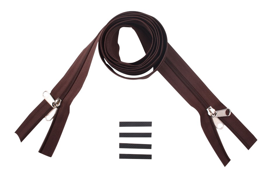 YKK spiral zip-fastener 8 mm closed end two-way X-form brown