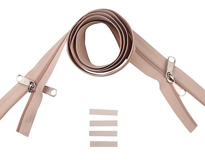 YKK spiral zip-fastener 8 mm closed end two-way X-form beige