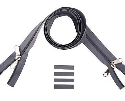 YKK spiral zip-fastener 8 mm closed end two-way X-form grey