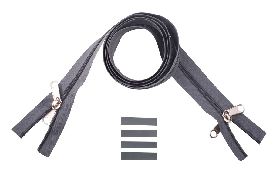 YKK spiral zip-fastener 8 mm closed end two-way X-form grey