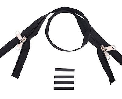 YKK spiral zip-fastener 8 mm closed end two-way X-form black