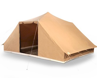 Group tent Tramp with sewn in groundsheet, beige 70016, heavy cotton tent