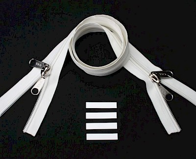 ESVO zip-fastener 10 mm closed end two-way X-form white