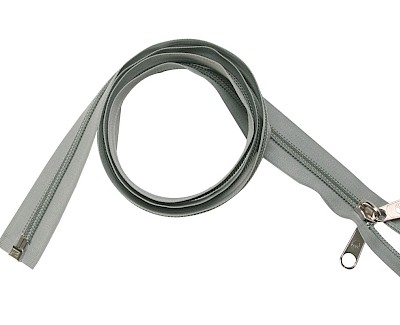 ESVO zip-fastener 10 mm with open end light grey, 200 cm / 78.7 inch