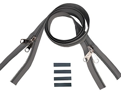 ESVO zip-fastener 10 mm closed end two-way X-form, light grey