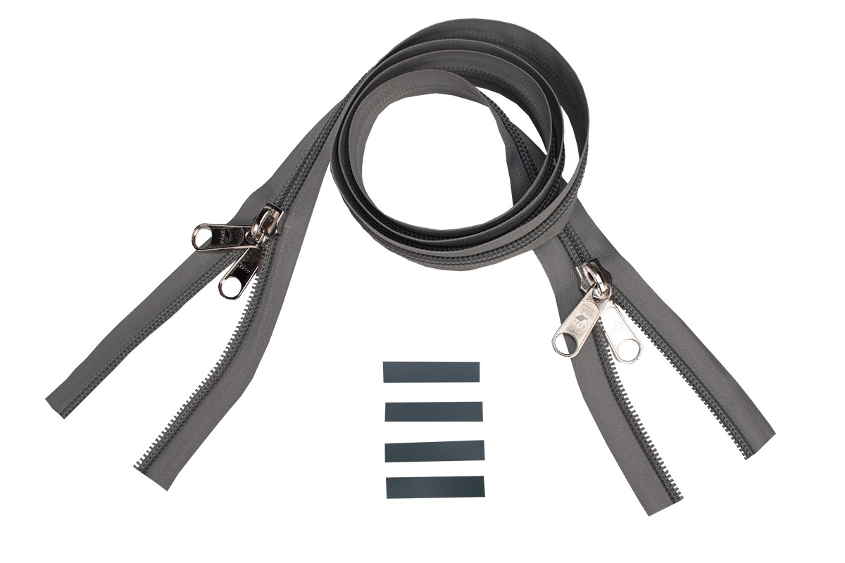 ESVO zip-fastener 10 mm closed end two-way X-form, light grey