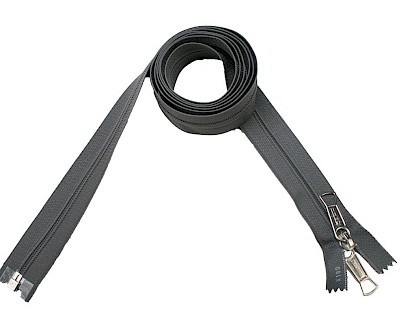 OPTI S 80 zip-fastener 8 mm with open end grey, 190 cm / 59.1 inch