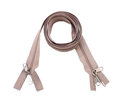 ESVO zip-fastener 8 mm with two ways open end beige, 154 cm / 78.7 inch