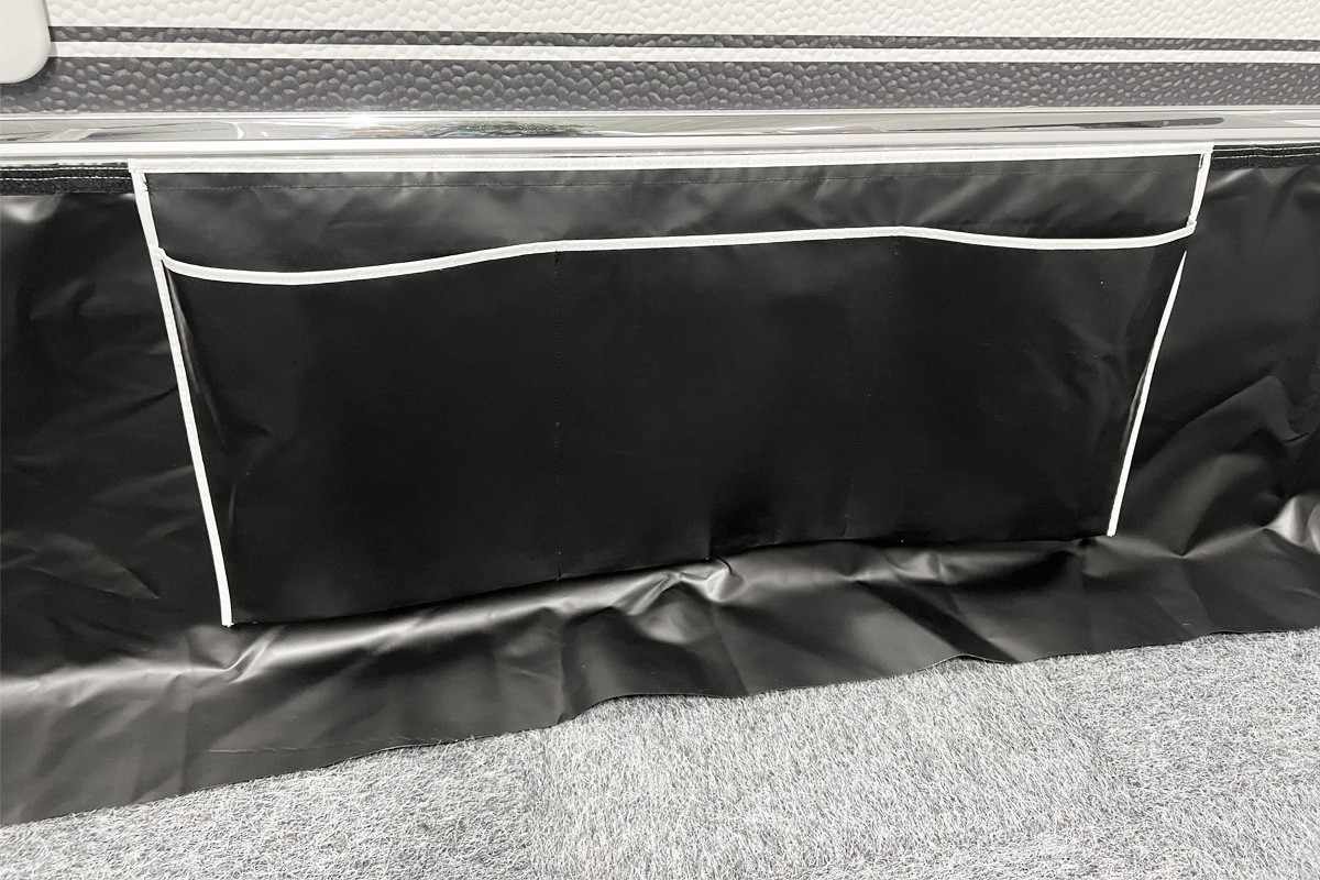 ESVO organizer for draught skirts with velcro tape, heavy duty 40 x 90 cm, black