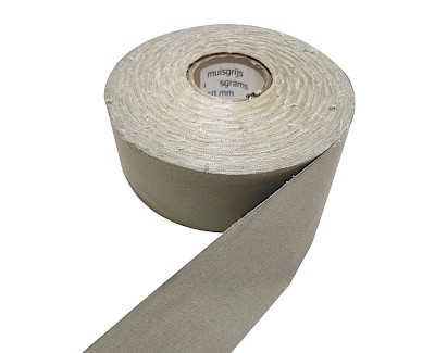 Tent fabric tape cotton 50 mm, mouse grey