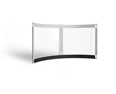 ESVO curved windbreak Mistral 300 with 2 windows, grey