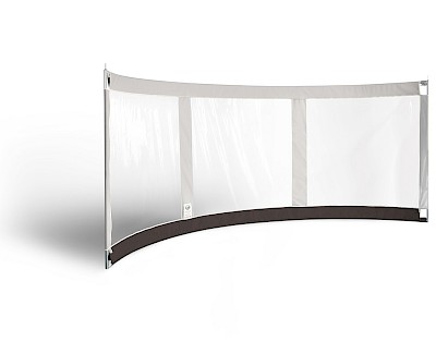 ESVO curved windbreak Mistral 395 with 3 windows, grey