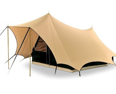 Cotton pyramid tent Bedouin 200, sand/black, heavy duty cotton tent 'CENTURY EDITION'