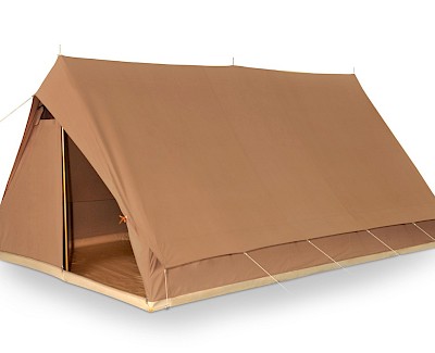 Group tent Patrouille 5 with sewn in ground sheet dark beige 37345, cotton tent