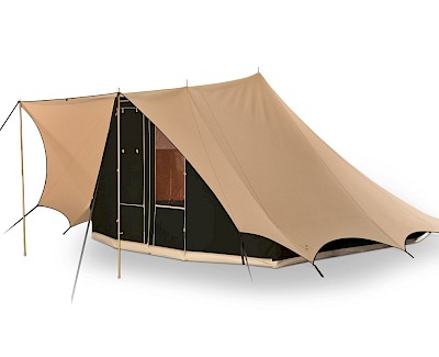 Cotton pyramid tent Bedouin 340 sand/black with sewn in groundsheet 'CENTURY EDITION'