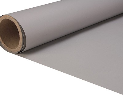 Ground sheet reinforced grey PVC with grain 154 cm. 450 gr/m²