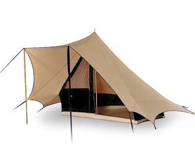 Cotton pyramid tent Bedouin 240 sand/black 'CENTURY EDITION'