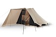 Cotton pyramid tent Bedouin 300 sand/black with sewn in groundsheet