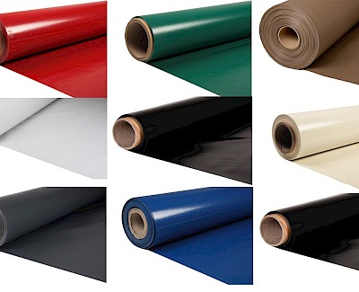 Polyester reinforced PVC REMNANTS, various colours