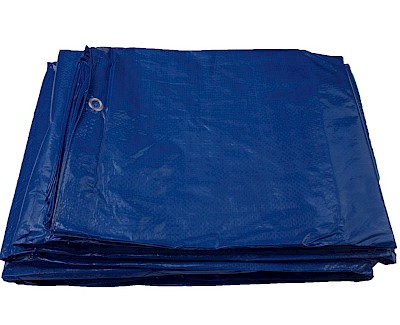 Tarpaulin sheet, 300 x 400 cm, blue, with eyelets, waterproof, 100, economy