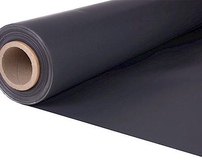 Reinforced PVC for tarpaulin sheet, charcoal matt 250 cm, 650 gr/m²