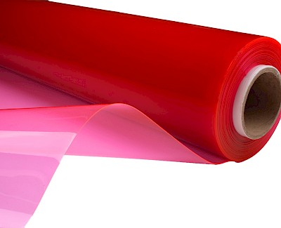 Transparant plastic FR, 140 cm, 0,60 mm, pink