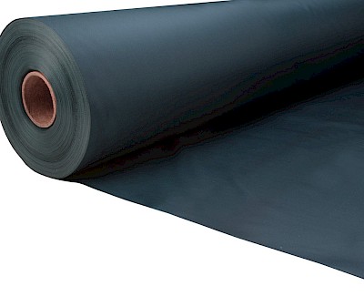 Fire-retardant polyester fabric, waterproof, u.v.-resistant, blue, 265 gr/m², 155 cm