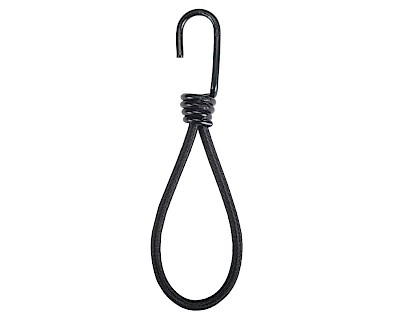 Elastic loop with hook 18 cm, black