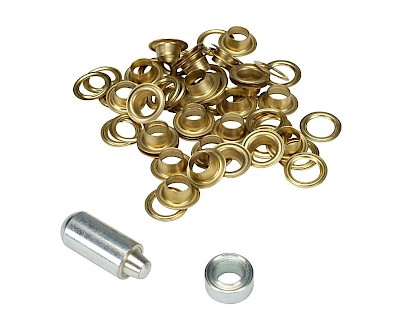 Set ESVO eyelets Ø 10 mm brass, 25 pieces