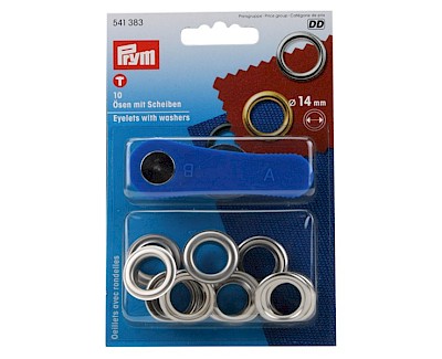 Set eyelets with washers 14 mm PRYM, 10 pieces