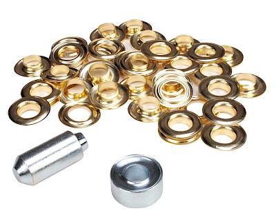 Set ESVO eyelets Ø 12 mm brass, 25 pieces