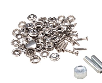 Set ESVO press fasteners Ø 15 mm with screws. 12 pieces