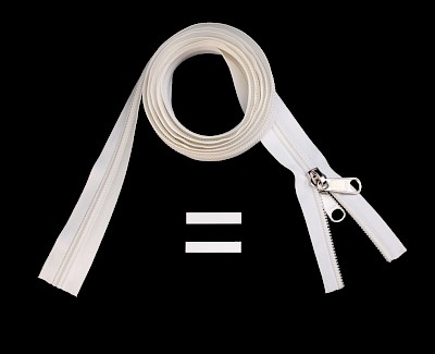 YKK zip-fastener 10 mm closed end white