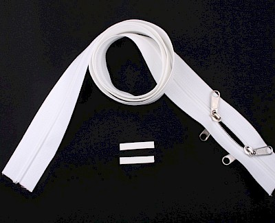 YKK zip-fastener 5 mm closed end two-way O-form white