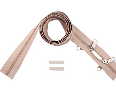 YKK spiral zip-fastener 8 mm closed end two-way O-form beige