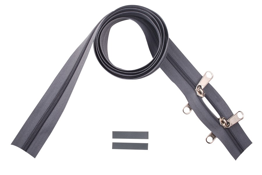 YKK spiral zip-fastener 8 mm closed end two-way O-form grey