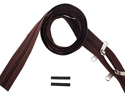 YKK spiral zip-fastener 8 mm closed end two-way O-form brown