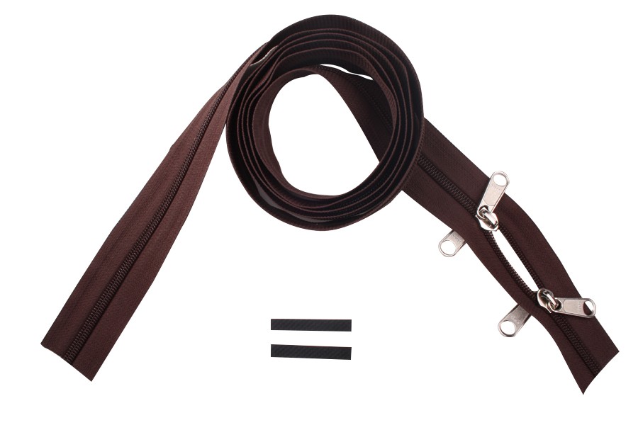 YKK spiral zip-fastener 8 mm closed end two-way O-form brown