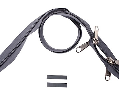 YKK zip-fastener 10 mm closed end two-way O-form grey