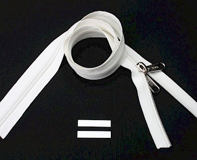 ESVO zip-fastener 10 mm closed end, white SALE