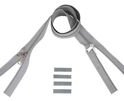 YKK zip-fastener 5 mm closed end two-way light X-form grey