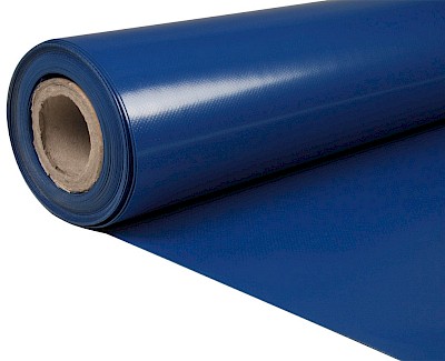 Ground sheet reinforced PVC 300 cm blue RAL 5002. Flame retardant canvas.