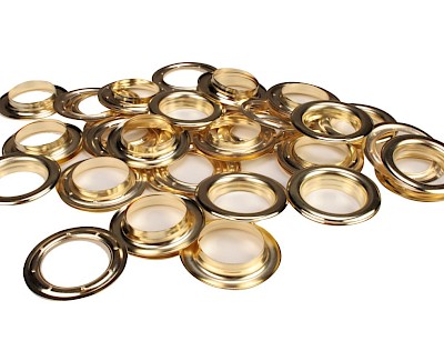 ESVO Set of 25 curtain eyelets with washers 40 mm brass