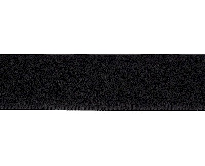 Velcro tape 25 mm black, soft, loop