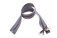 YKK zip-fastener 8 mm with open end grey, 100 cm / 39.4 inch